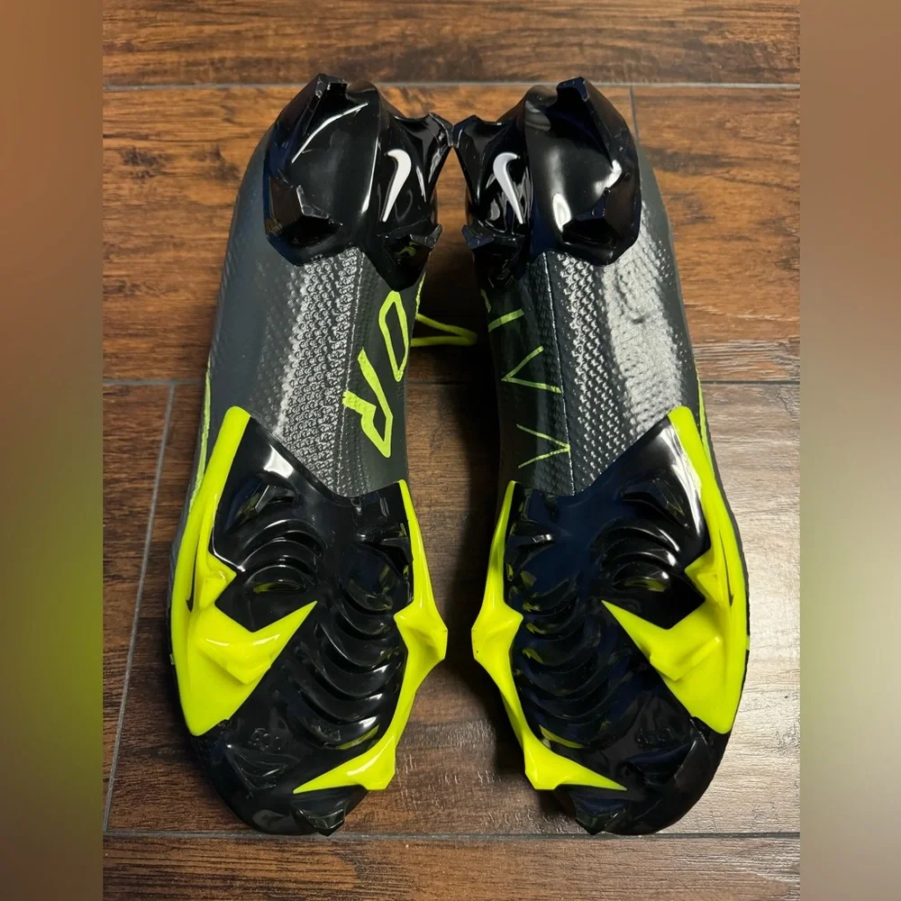 Nike Vapor Edge Pro 360 Ghost Laces Cleats Men Size 9 Neon/Smoke Gray Fast Ship - Picture 7 of 11